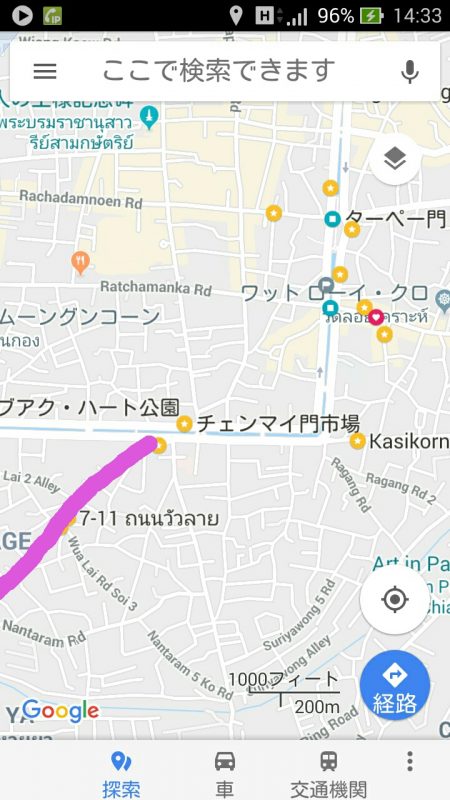 チェンマイのサタデーマーケット地図