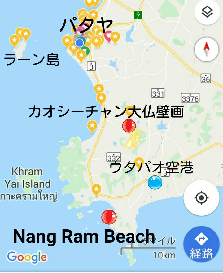 パタヤ～サッタヒーブの地図【カブとタイ】kabutotai.net