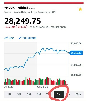 日経平均株価1年:kabutotai.net